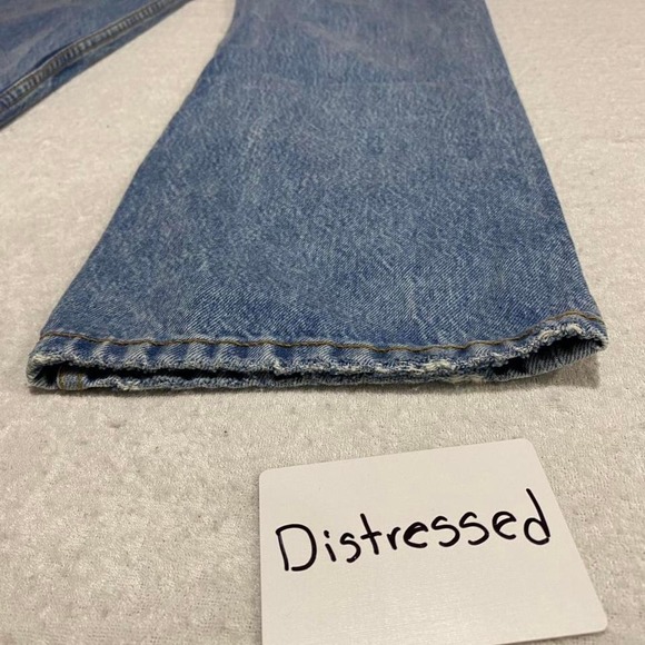 Zara blue women 0 straight leg denim jeans distressed bottom. SKU430#denim - Picture 6 of 8